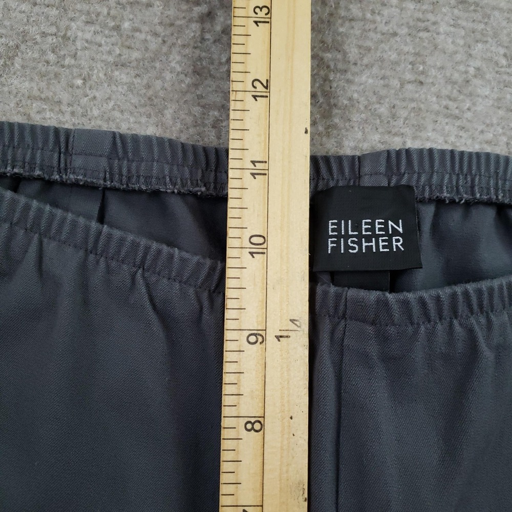 Eileen Fisher Pants Women Small Gray Elastic Waist Straight Leg Side Zip Casual - Picture 9 of 14